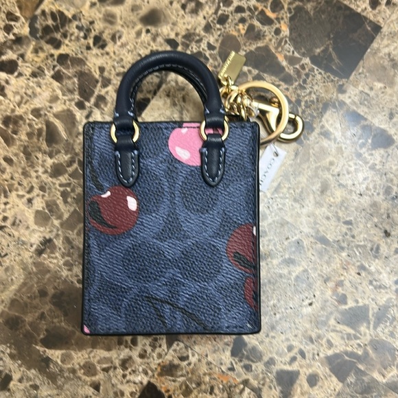 Coach Navy and Red Cherry Tote. Keychain/Purse Charm. - Picture 2 of 9